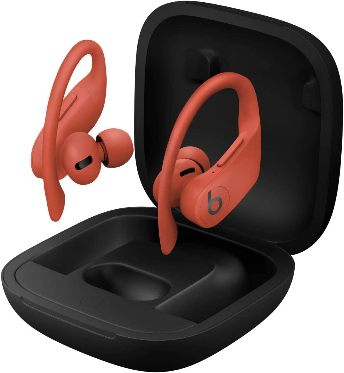 Power Pro Wireless Earbuds -  H1 Headphone Chip, Class 1 Bluetooth Headphones, 9 Hours of Listening Time, Sweat Resistant, Built-In Microphone - Lava Red